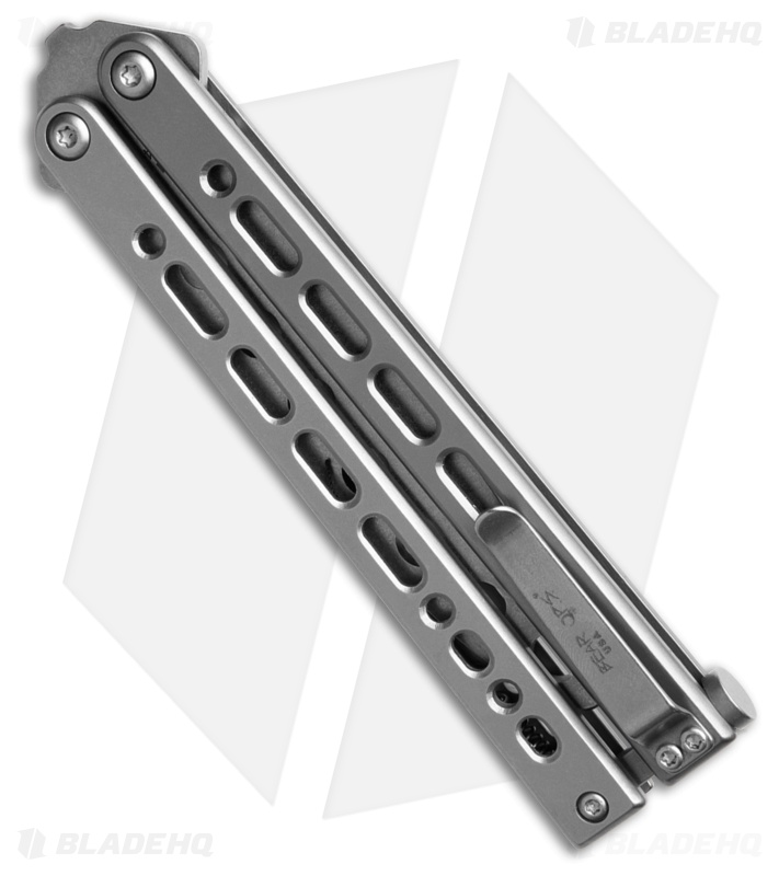 Bear & Son Small Bear Song IX Balisong Knife Gray Trainer (3.75" Satin)