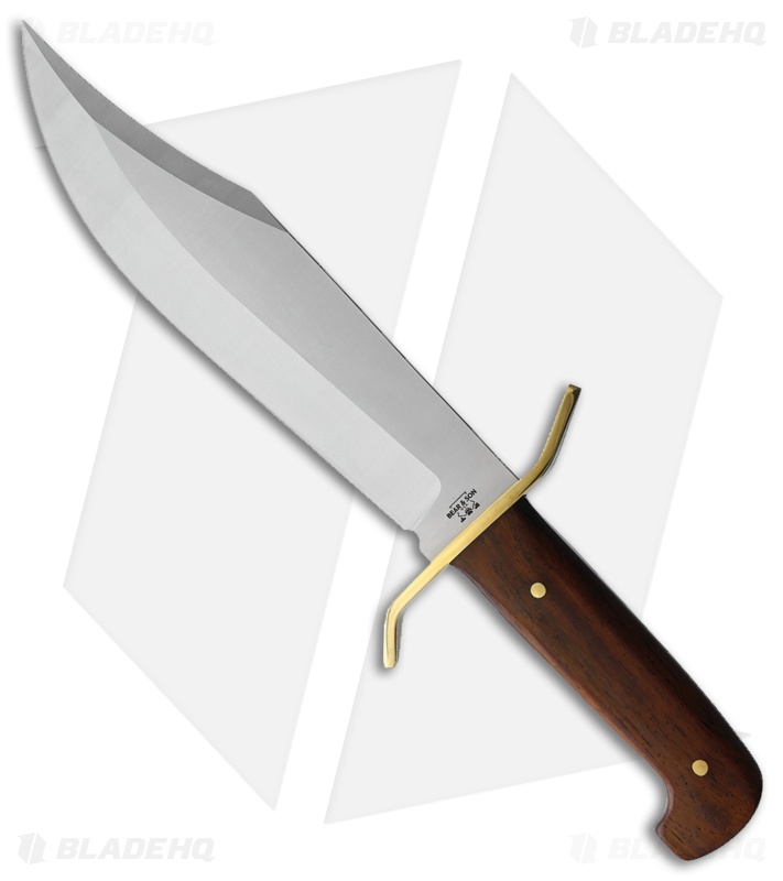 Bear & Son 12" Cocobola Gold Rush Bowie Fixed Blade Knife (7.4" Satin)