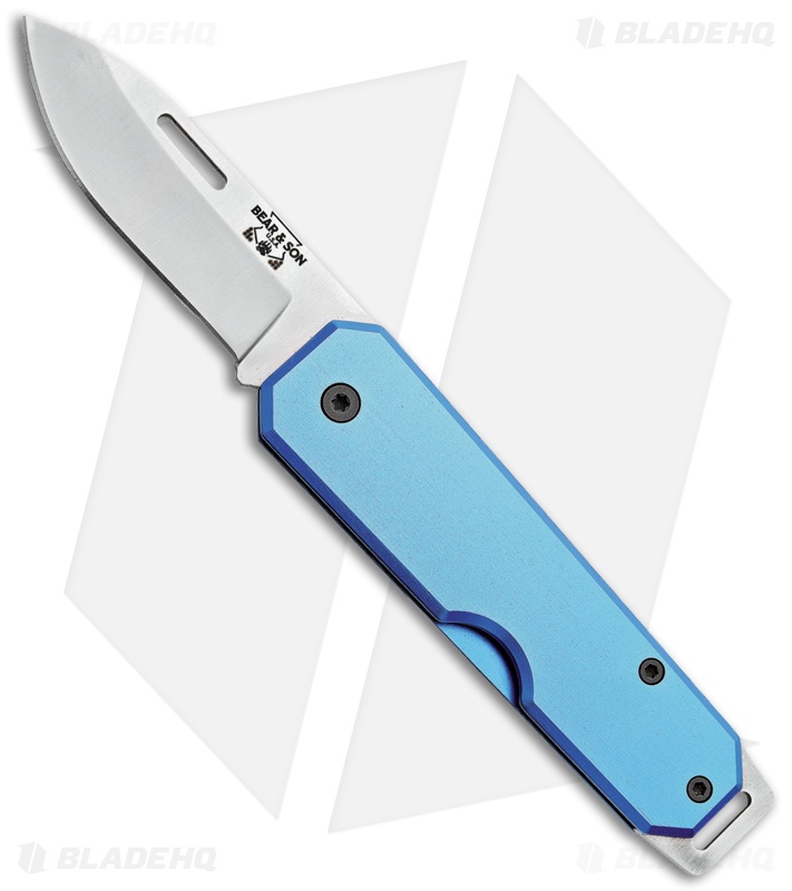Bear & Son 110 Slip Joint Pocket Knife Blue Aluminum (2.4" Satin) 
