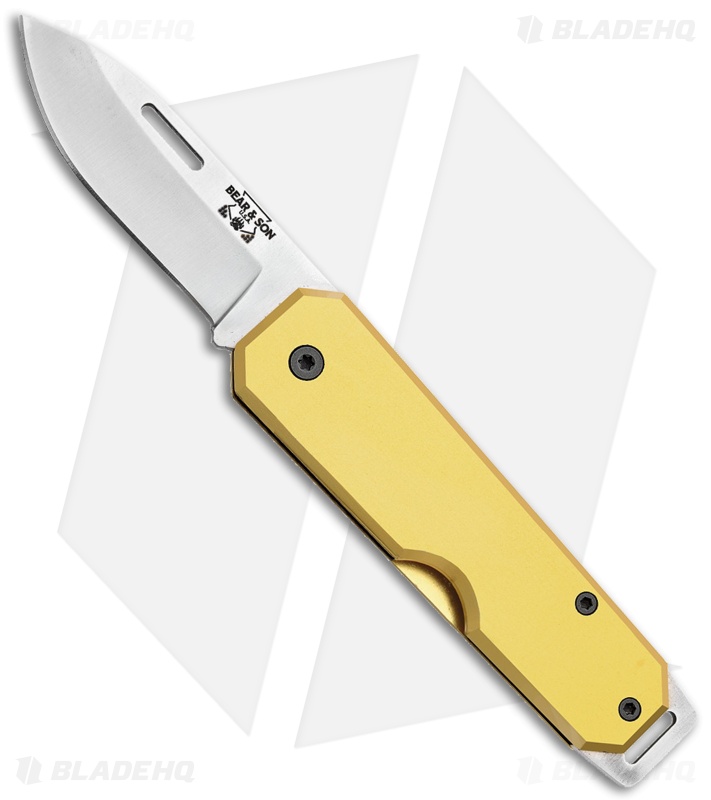 Bear & Son 110 Slip Joint Pocket Knife Yellow Aluminum (2.4" Satin) 