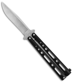 Bear &amp; Son Butterfly Balisong Knife Black Steel (4&quot; Stonewash) | 146415