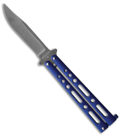 Bear & Son Butterfly Knife Blue Zinc (4" Stonewash)