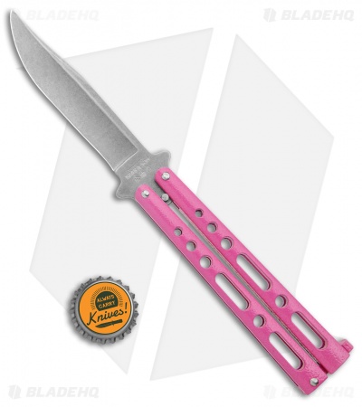 Bear & Son Butterfly Carbon Steel Knife Pink Zinc (5" Stonewash)