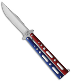 Bear & Son Butterfly Knife Red White Blue (4" Stonewash)