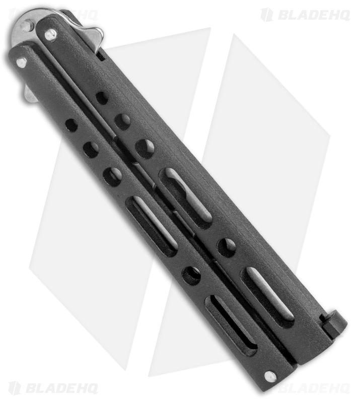 Bear & Son Clip Point Butterfly Trainer Knife Black (4.5" SW)