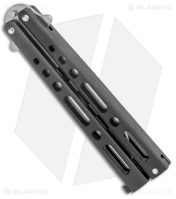 Bear & Son Clip Point Butterfly Trainer Knife Black (4.5" SW)
