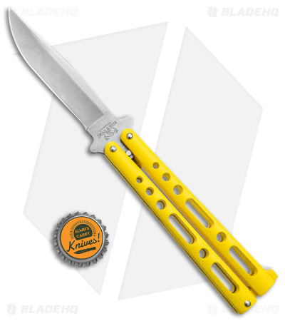 Bear & Son 117 Large Butterfly Knife Yellow (4" SW) 117YSW