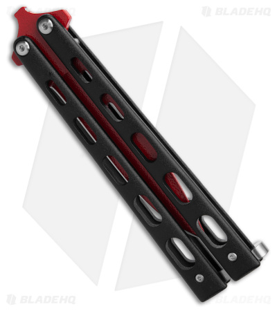 Bear & Son Drop Point  Butterfly Knife Black (4" Red) W115B