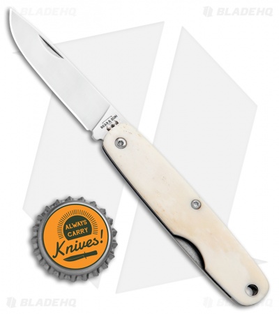 Bear & Son One Blade Pen Knife 3 1/2" White Smooth Bone WSB79