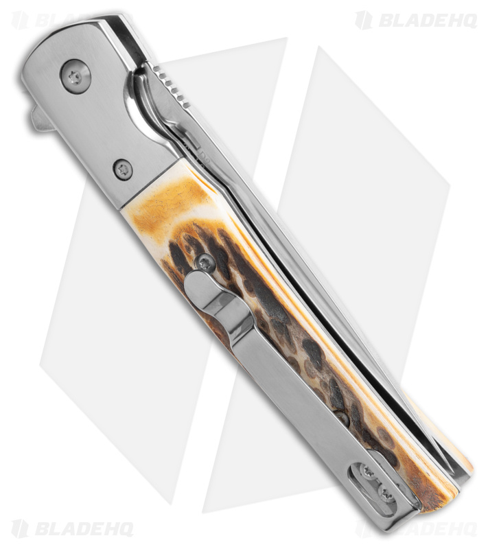 Bear & Son Rancher Sideliner Liner Lock Knife Stag Bone (3.50" Satin) 521