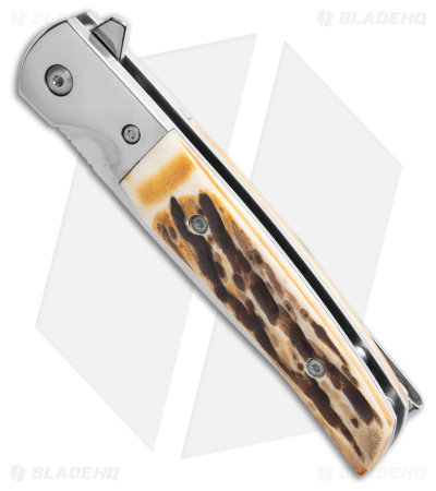 Bear & Son Rancher Sideliner Liner Lock Knife Stag Bone (3.50" Satin) 521