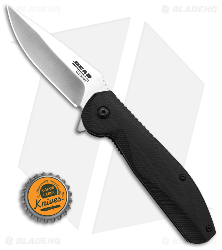 Bear Edge Sideliner Assisted Flipper Knife Black G-10 (3.2" Satin) 61126