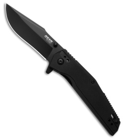 Bear Edge Sideliner Clip Point Assisted Knife Black G-10 (3.3" Black) 