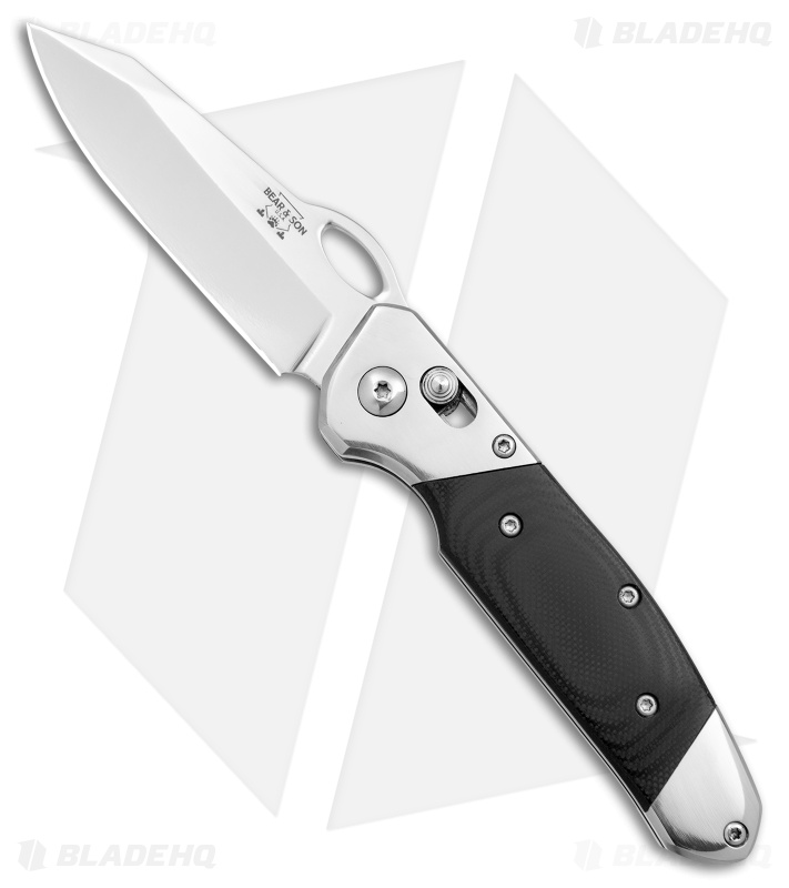 Bear & Son Slide Lock Knife Black G-10 (2.95" Satin)