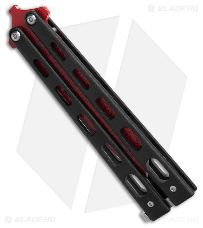 Bear & Son Tanto Butterfly Knife Black (4" Red) W115TANB
