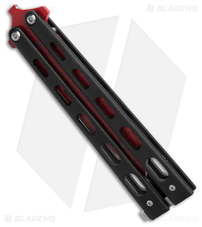 Bear & Son Tanto Butterfly Knife Black (4" Red) W115TANB