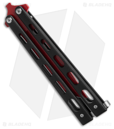Bear & Son Tanto Butterfly Knife Black (4" Red) W115TANB