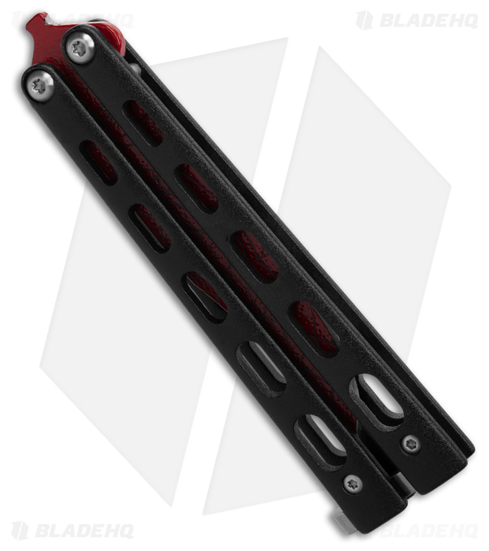 Bear and Son Widow Series Butterfly Knife Black (3.2" Red)