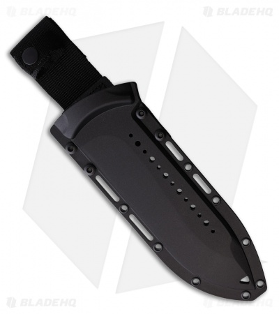 Begg Knives Bolo Sawback Fixed Blade Knife Textured Black Polymer (8" Gray)