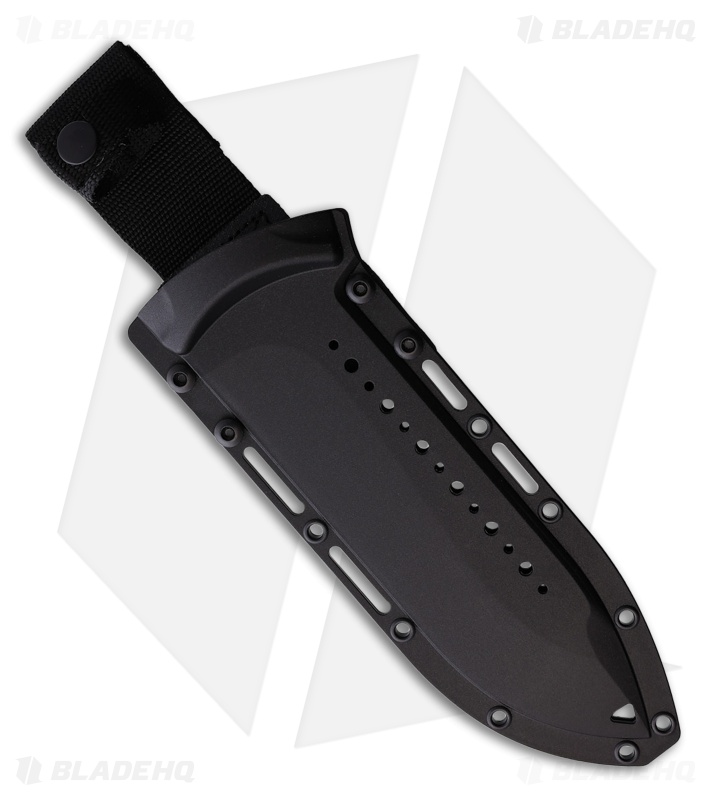 Begg Knives Bolo Sawback Fixed Blade Knife Textured Black Polymer (8" Satin)