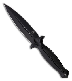 Begg Knives Filoso Dagger Fixed Blade Knife Black Polymer (5.5" Black)