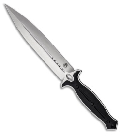 Begg Knives Filoso Dagger Fixed Blade Knife Black Polymer (8" Satin)