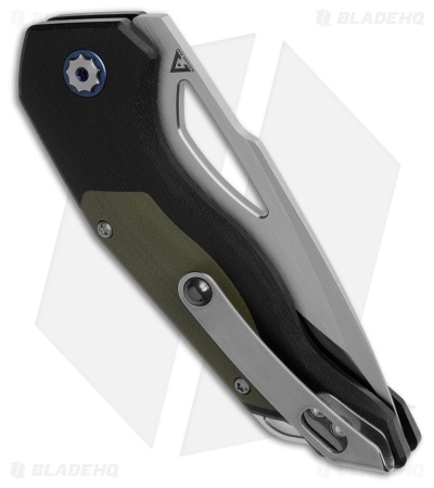 Begg Knives Galaxy Button Lock Knife Black/ Green G-10 (3.3" Cryo Satin) BG057