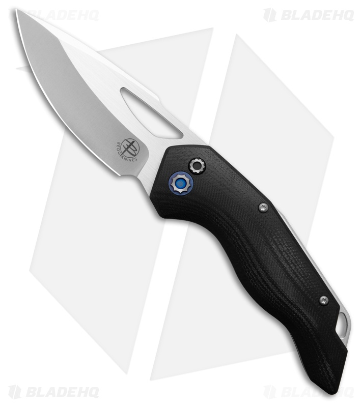 Begg Knives Galaxy Button Lock Knife Black G-10 (3.3" Cryo Treated Satin) BG058