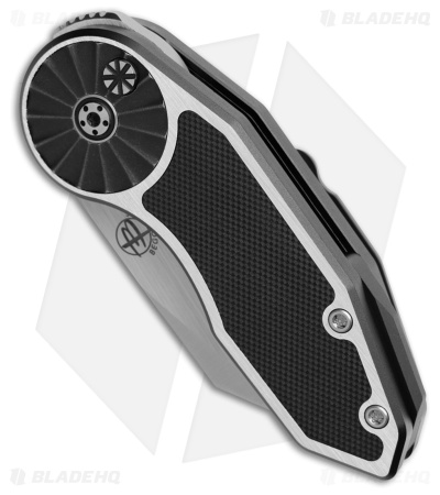Begg Knives Micro Burst Rosette Button Lock Knife Al + Black G-10 (2.2" Satin)