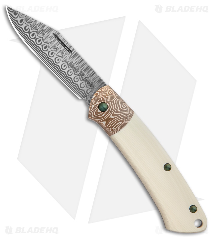 Benchmade Gold Class Proper Slip Joint Knife Ivory G-10/Mokume (2.8" Damasteel)