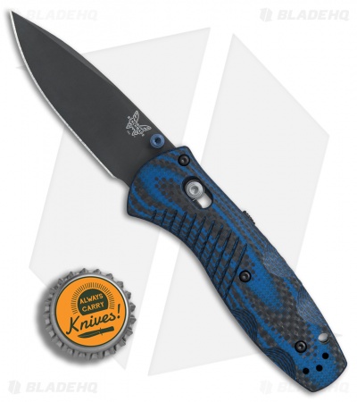 Benchmade Mini Barrage AXIS-Assist Forum Knife Blue G10/CF (Black M390) 586-1701