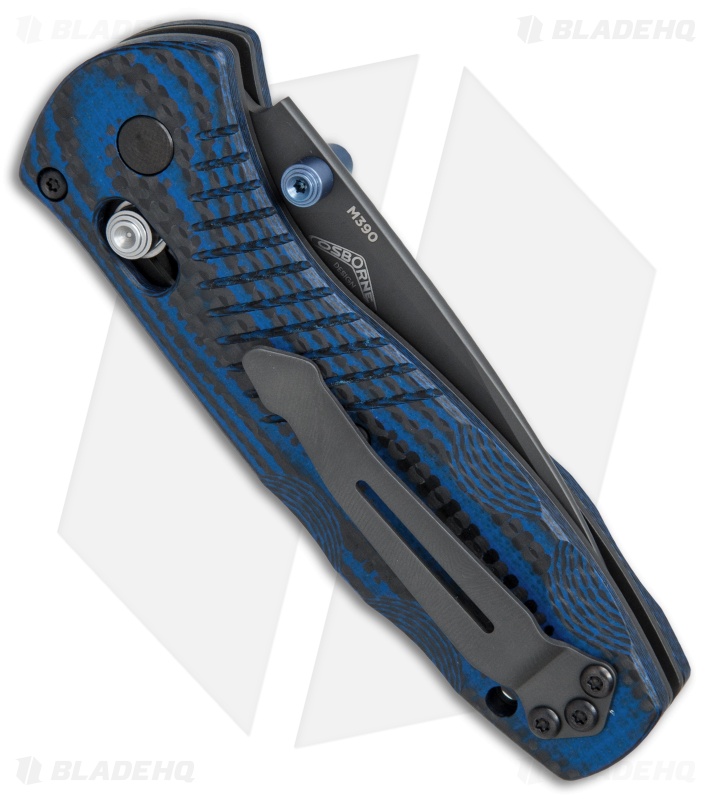 Benchmade Mini Barrage AXIS-Assist Forum Knife Blue G10/CF (Black M390) 586-1701