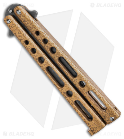 Benchmark Butterfly Knife Gold Epoxy Steel (4" Stonewash)