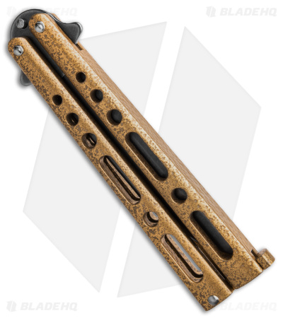 Benchmark Butterfly Knife Gold Epoxy Steel (4" Stonewash)