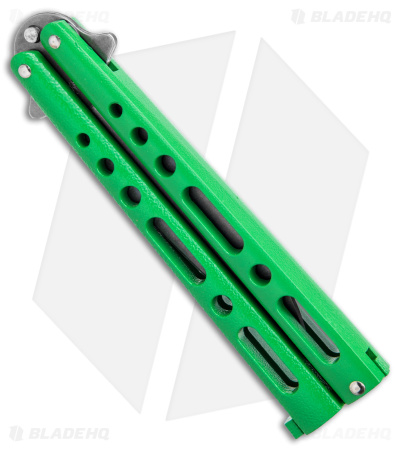 Benchmark Butterfly Knife Green Epoxy Steel (4" Stonewash)