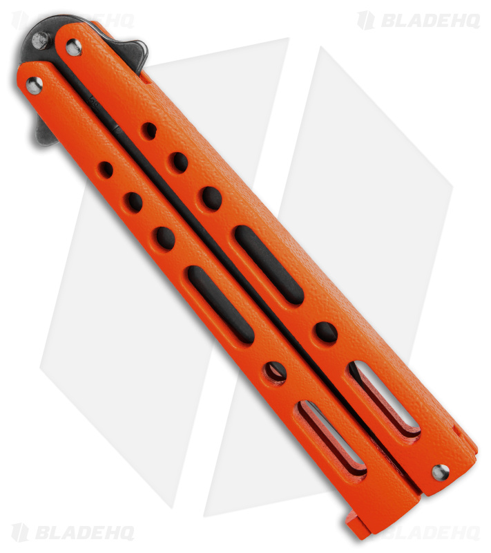 Benchmark Butterfly Knife Orange Epoxy Steel (4" Stonewash)