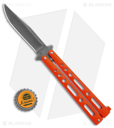Benchmark Butterfly Knife Orange Epoxy Steel (4" Stonewash)