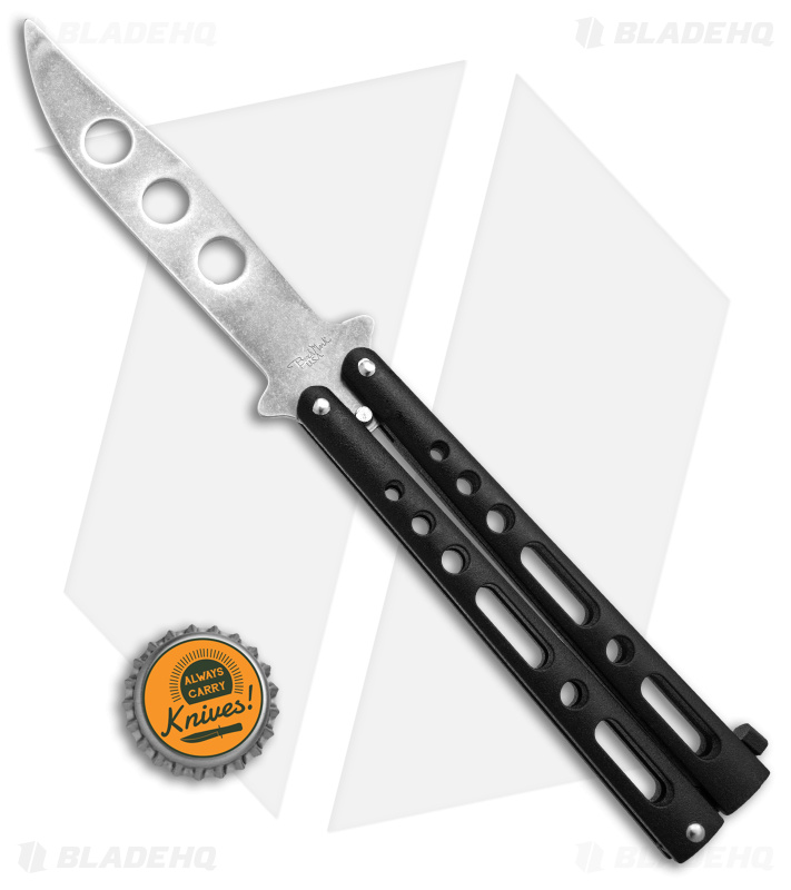 Benchmark Butterfly Trainer Knife Black Epoxy Steel (4" SW Dull)