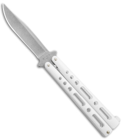 Benchmark Butterfly Knife White Epoxy Steel (4&quot; Stonewash) | 149168