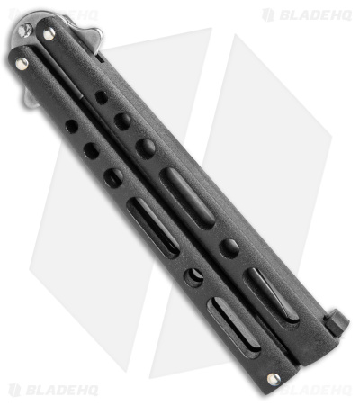 Benchmark Butterfly Knife Black Epoxy Steel (4" Stonewash)