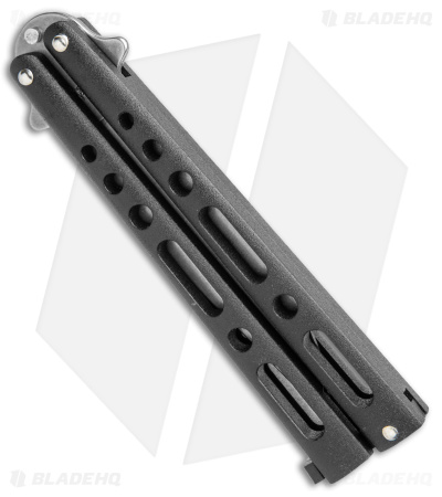 Benchmark Butterfly Knife Black Epoxy Steel (4" Stonewash)