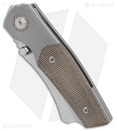 BergBlades Mini Barber Frame Lock Knife Green Micarta/BB Titanium (2.7" Satin) 