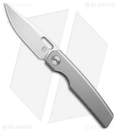 BergBlades Mini Sweeney Frame Lock Knife Bead Blast Titanium (2.9" Satin) 