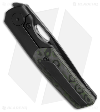 BergBlades Mini Sweeney Frame Lock Knife Forest Eye FatCarbon (2.9" Black DLC) 