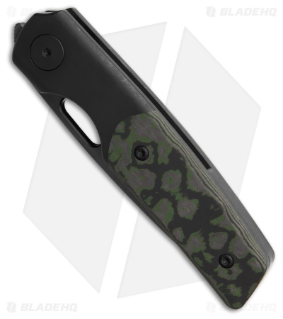 BergBlades Mini Sweeney Frame Lock Knife Forest Eye FatCarbon (2.9" Black DLC) 