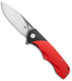 Bestech Knives Airstream Liner Lock Knife Red/Black G-10 (3.75" Two Tone)