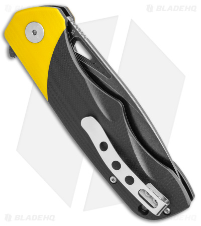 Bestech Knives Airstream Liner Lock Knife Black/Yellow G-10 (3.75" Black SW)