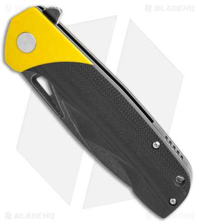 Bestech Knives Airstream Liner Lock Knife Black/Yellow G-10 (3.75" Black SW)