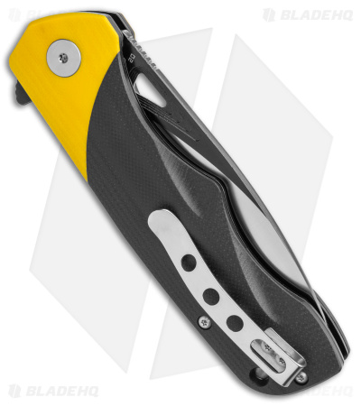 Bestech Knives Airstream Liner Lock Knife Black/Yellow G-10 (3.75" Two Tone)