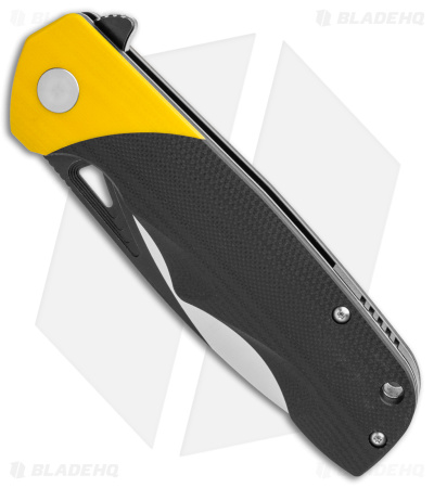 Bestech Knives Airstream Liner Lock Knife Black/Yellow G-10 (3.75" Two Tone)